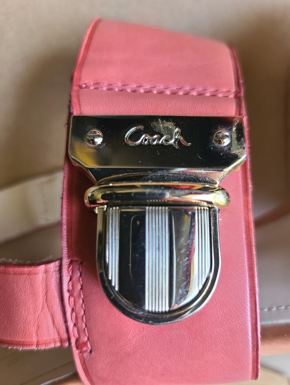 Coach Darcey Vachetta Platform Wood Heel Sandal (Pink/Coral) - Picture 15 of 16